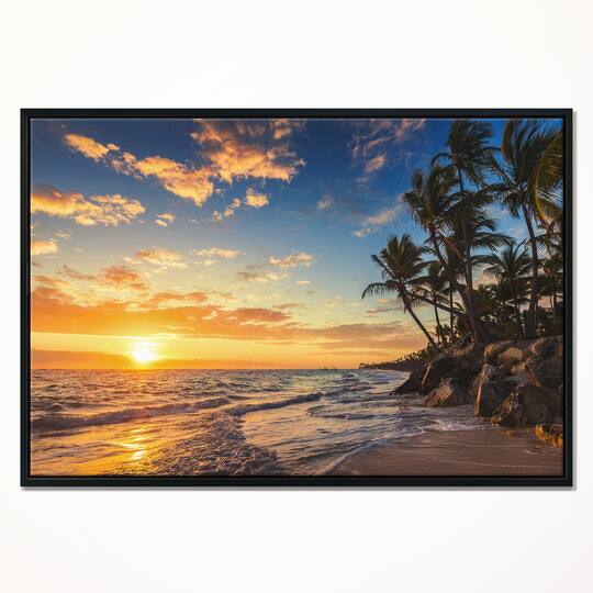 Designart - Paradise Tropical Island Beach with Palms